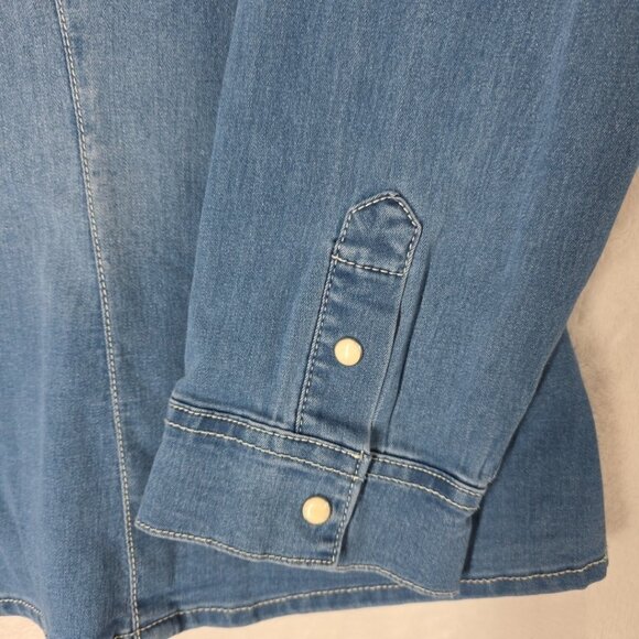 True Religion Womens Western Denim Shirt Plus Size XXL NWT Rodeo Line Dance - Picture 5 of 11